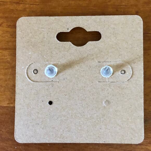 Smiling Gingerbread Man Stud Earrings - Hand Painted Wood, Hypoallergenic - Picture 2 of 5